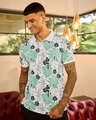 Shop Men's White & Green All Over Printed Polo T-shirt-Design