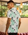 Shop Men's White & Green All Over Printed Polo T-shirt-Full
