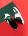 Shop Men's White & Green Color Block Casual Shoes-Front