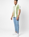Shop Men's White & Green Color Block Shirt-Full
