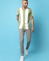 Shop Men's White & Green Color Block Shirt-Full