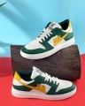 Shop Men's White & Green Color Block Sneakers-Front