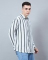 Shop Men's White & Green Striped Oversized Shirt-Design