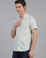 Shop Men's White & Green Striped Shirt-Design