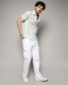 Shop Men's White & Green Striped Shirt-Full