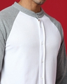 Shop Men's White & Grey Color Block Cotton Shirt