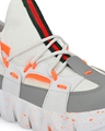 Shop Men's White & Grey Color Block Lace-Ups Sneakers