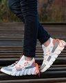Shop Men's White & Grey Color Block Lace-Ups Sneakers-Front