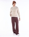 Shop Men's Beige Textured Oversized Sweater