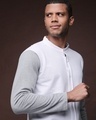 Shop Men's White & Grey Color Block Regular Fit Shirt