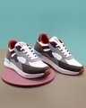 Shop Men's White & Grey Color Block Sneakers-Front