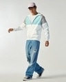 Shop Men's White & Grey Color Block Windcheater Jacket-Full