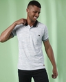 Shop Men's White & Grey Striped Regular Fit T-shirt-Front