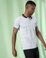 Shop Men's White & Grey Striped Regular Fit T-shirt-Full