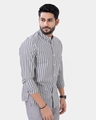 Shop Men's White & Grey Striped Shirt-Design