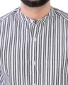 Shop Men's White & Grey Striped Shirt