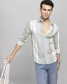 Shop Men's White & Grey Striped Slim Fit Shirt-Full