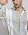 Shop Men's White & Grey Striped Slim Fit Shirt