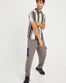 Shop Men's White & Grey Striped T-shirt-Full