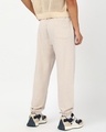 Shop Men's Light Beige Melange Hogwarts Printed Oversized Joggers-Full