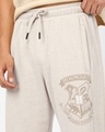 Shop Men's Light Beige Melange Hogwarts Printed Oversized Joggers