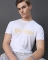 Shop Men's White Harry Potter Logo Graphic Printed T-shirt-Front