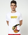 Shop Men's White Headphone Beats Graphic Printed T-shirt-Front
