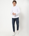 Shop Men's White Henley Plus Size T-shirt-Full
