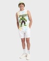 Shop Men's White & Blue Hulk Graphic Printed Tie & Dye Oversized Vest-Full