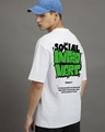 Shop Men's White Introvert Typography Oversized T-shirt-Front