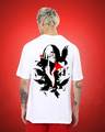 Shop Men's White Itachi Uchiha Naruto Graphic Printed Oversized T-shirt-Full