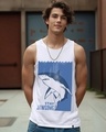 Shop Men's White Jawsome Graphic Printed Vest-Front