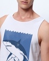 Shop Men's White Jawsome Graphic Printed Vest