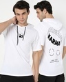 Shop Men's White Karma Circle Typography Oversized Fit Hoodie T-shirt-Front