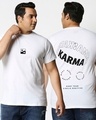 Shop Men's White Karma Circles Typography Plus Size T-shirt-Front