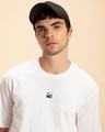 Shop Men's White Karma Circles Typography Oversized T-shirt