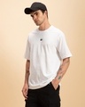 Shop Men's White Karma Circles Typography Oversized T-shirt-Full