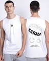 Shop Men's White Karma Circles Typography Vest-Front