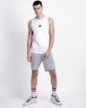 Shop Men's White Karma Circles Typography Vest-Full