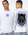 Shop Men's White King Black Panther Graphic Printed Oversized T-shirt-Front