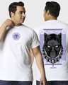 Shop Men's White King Black Panther Graphic Printed Oversized Plus Size T-shirt-Front