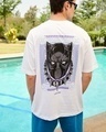 Shop Men's White King Black Panther Graphic Printed Oversized T-shirt-Full