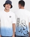 Shop Men's White Know Your Place Fool Tie & Dye Oversized T-shirt-Front