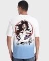 Shop Men's White & Blue Kokushibo Ombre Oversized T-shirt-Design