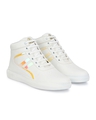 Shop Men's White Lace-Ups High Top Sneakers-Full