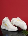 Shop Men's White Lace-Ups High Top Sneakers-Front