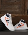 Shop Men's White Lace-Ups Mid Top Sneakers-Front