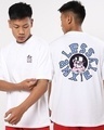 Shop Men's White Less Anxiety Graphic Printed Oversized T-shirt-Front