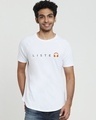 Shop Men's White Liste Apple Cut Typography T-shirt-Front