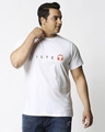 Shop Men's White Liste Typography Plus Size T-shirt-Front